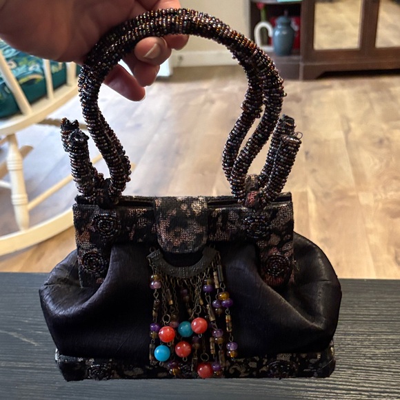 unbranded Handbags - Beaded Black and Multicolor Handbag